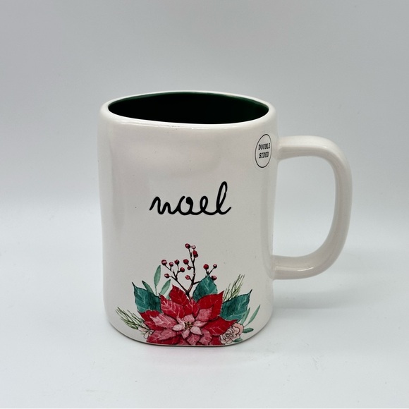 Rae Dunn NOEL Ceramic Mug - double sided - green interior - Picture 4 of 6